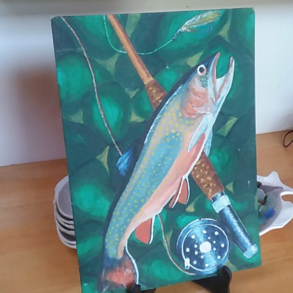 💥SOLD💥TROUT original art work - Picture 2 of 13